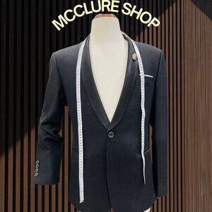 Men’s Black Formal Blazer Slim Fit Suit Jacket Size 50